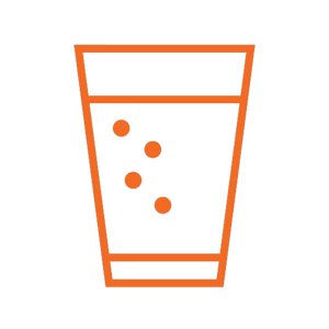 Vaso de bebida con burbujas
