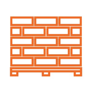 Icône des matériaux de construction en orange