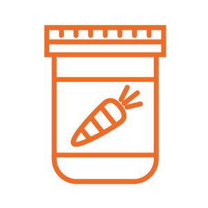 food storage icon in orange