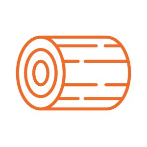 Icône du bois en orange